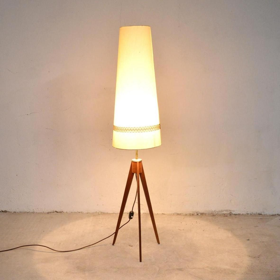 Teak Tripod Floor Lamp 1960s regarding size 1181 X 1181