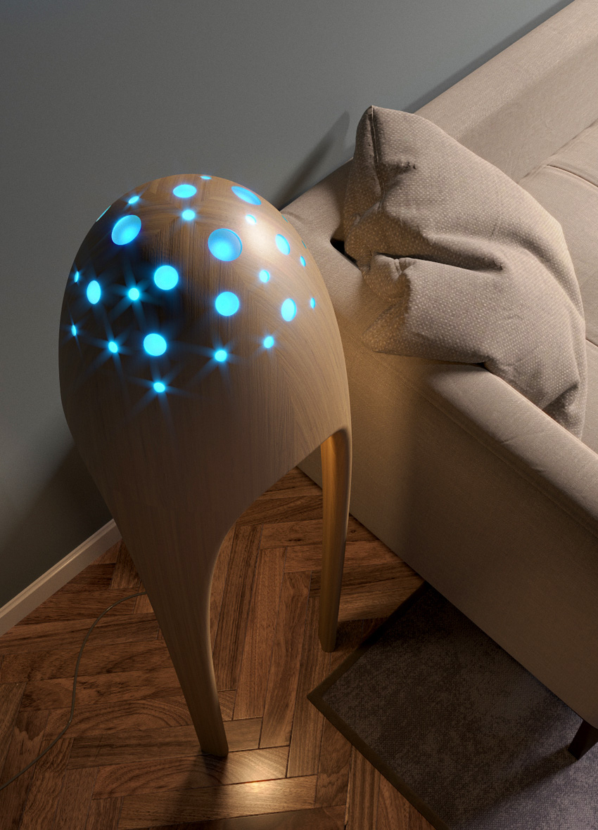 The Alien Torchere Modern Wooden Floor Lamp with dimensions 850 X 1181