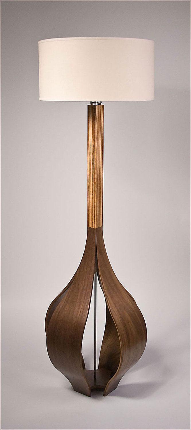 The Allium Floor Lamp In Walnut Zebrawood Lighting intended for size 666 X 1500