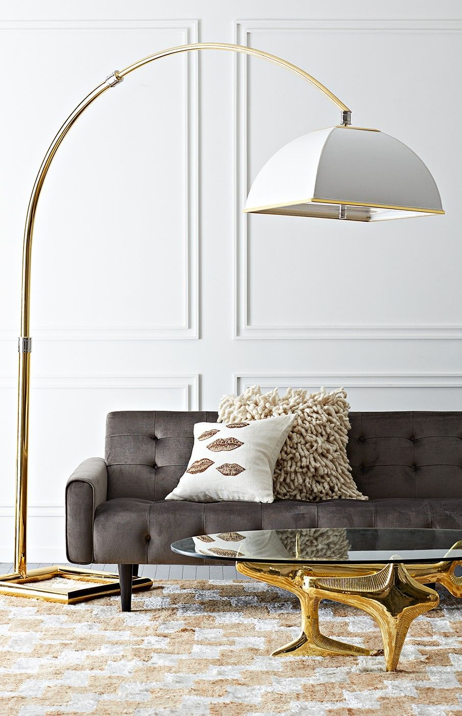 The Electrum Arc Floor Lamp Offers An Intriguing Design with proportions 904 X 1400