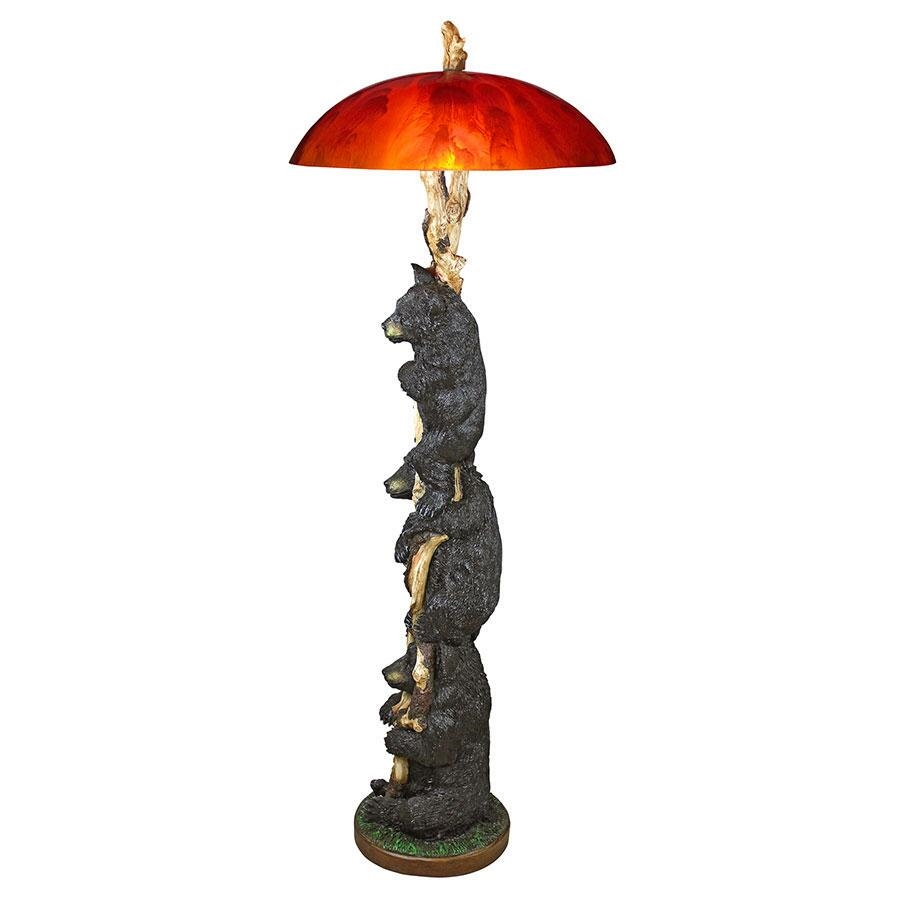 The Setting Sun Black Bear Sculptural Floor Lamp regarding dimensions 900 X 900