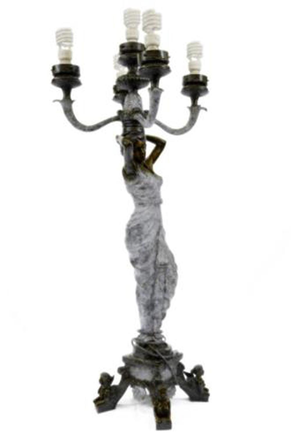 The Sexy Goddess Torchiere Floor Lamp Bronze Figurine for dimensions 1000 X 1515