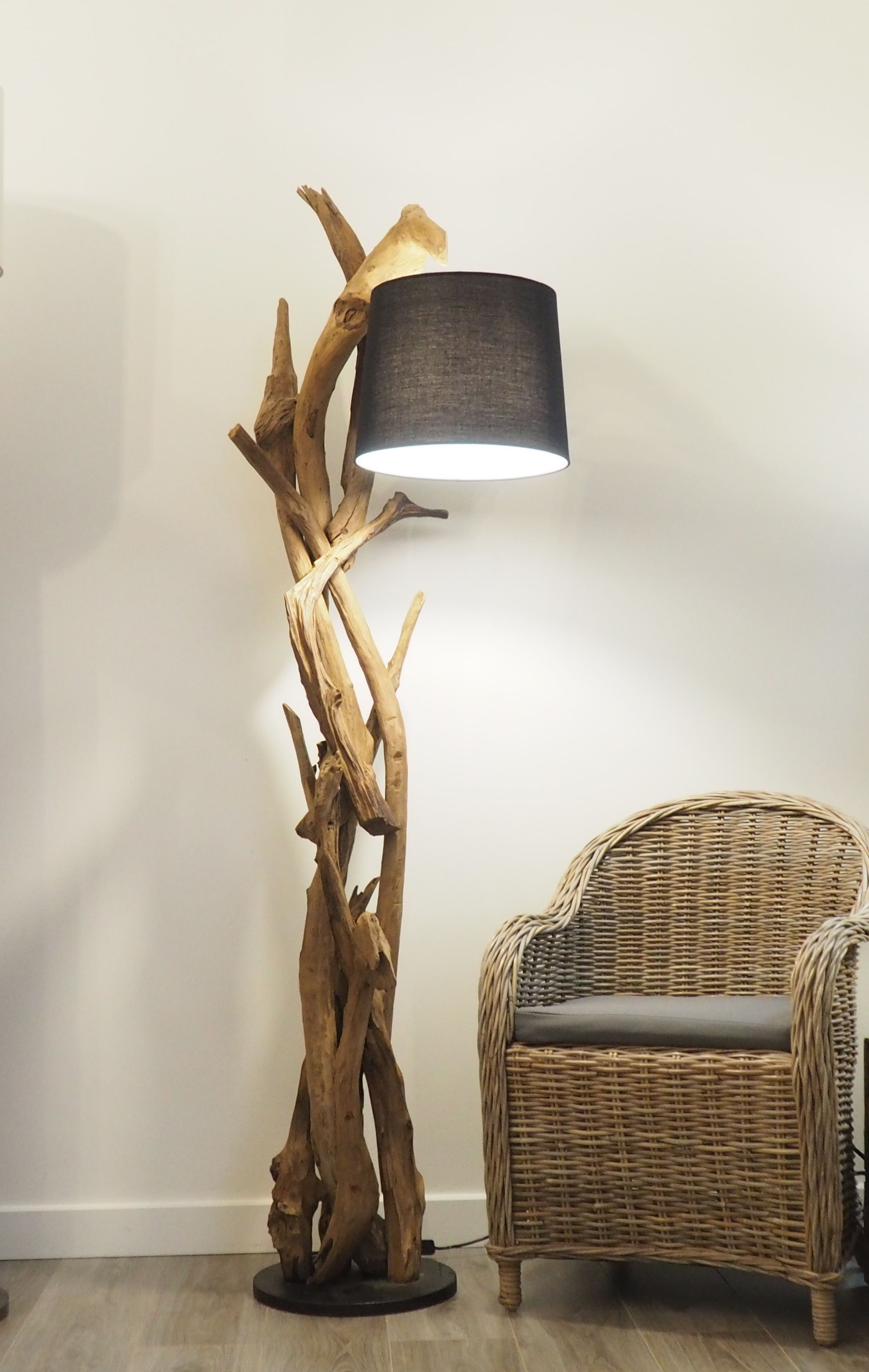 This Impressive Tubular Floor Lamp Is Made Up Of Rustic Teak within sizing 1920 X 3032