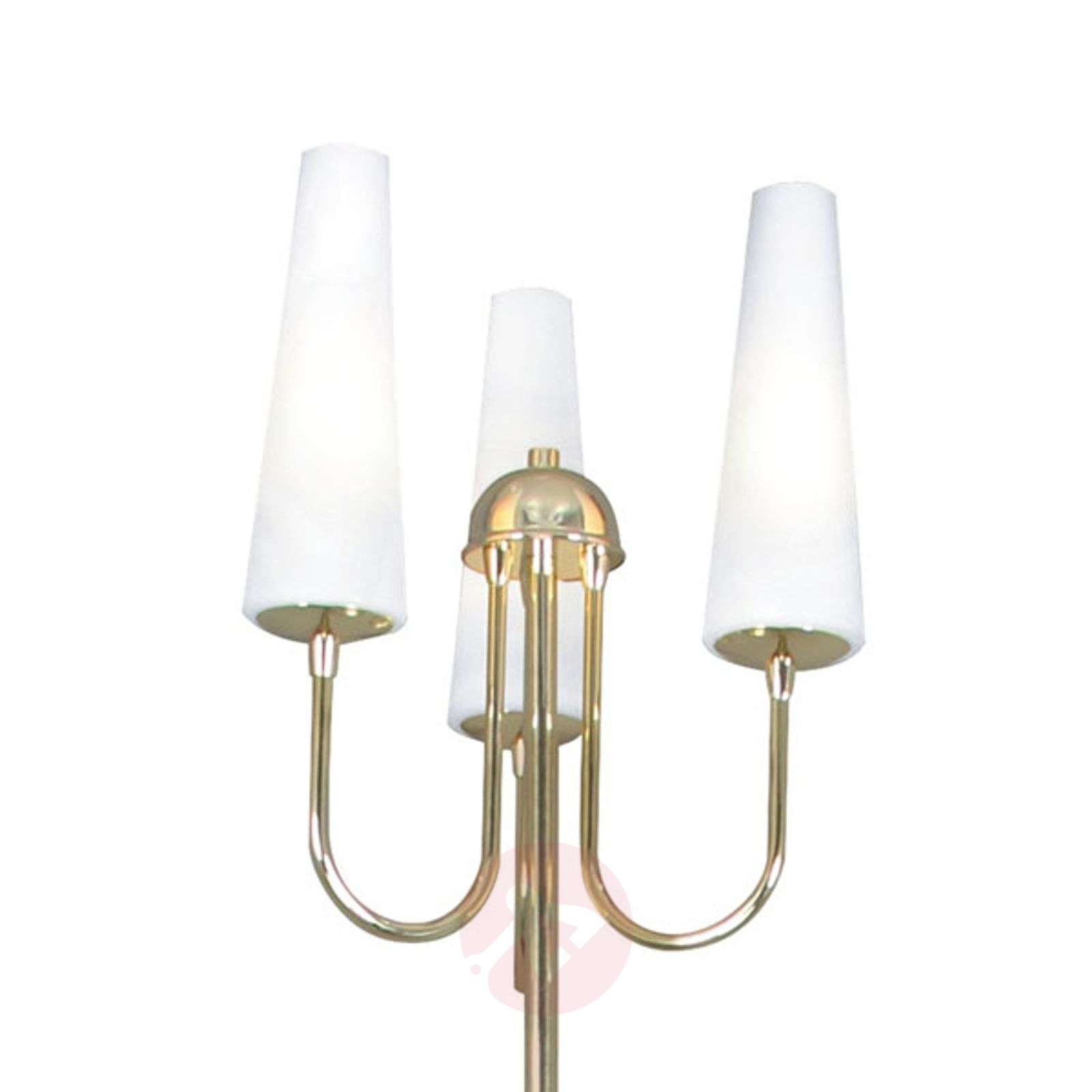 Three Bulb Golden Floor Lamp Magnum intended for proportions 1600 X 1600