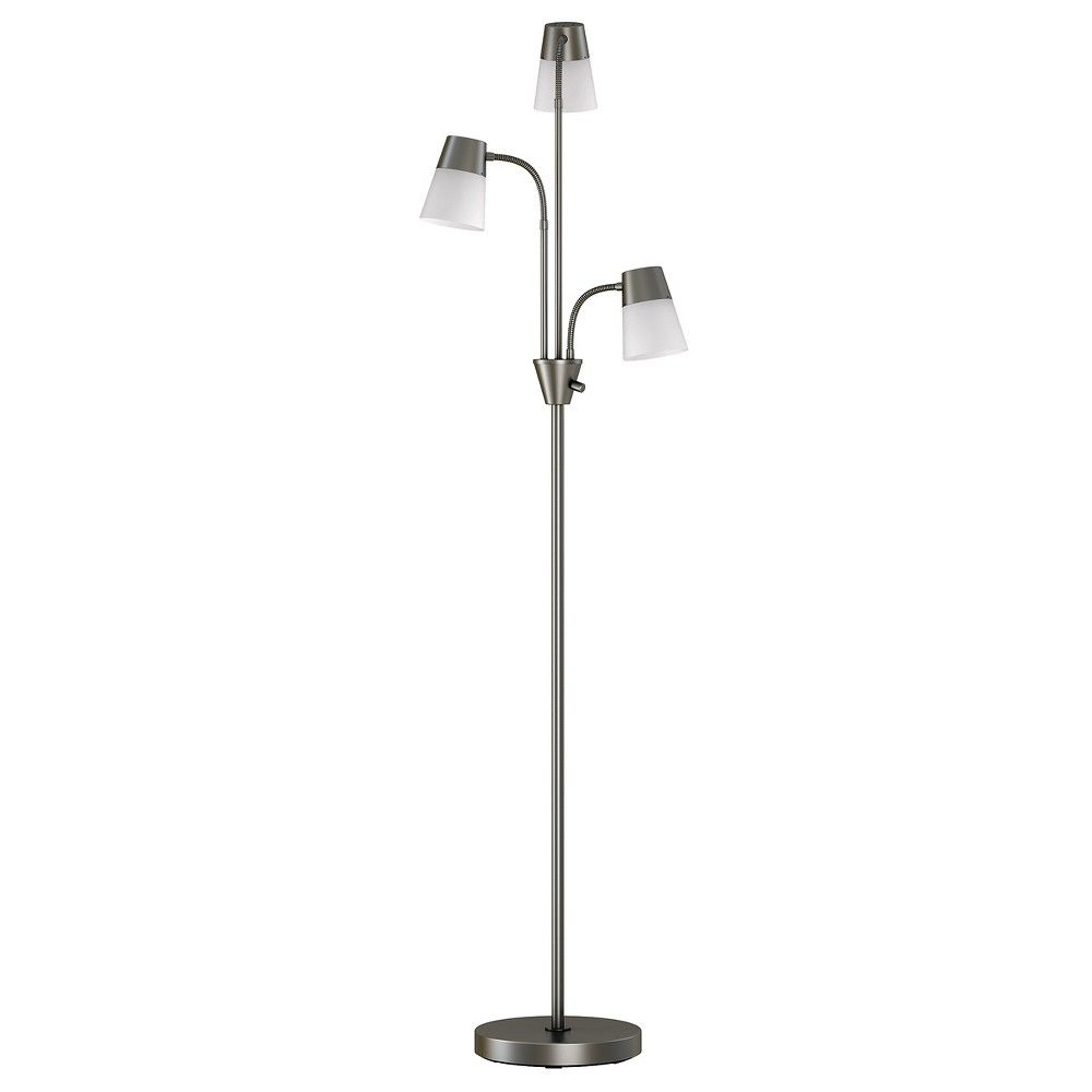 Three Head Led Floor Lamp Black Includes Energy Efficient intended for proportions 1000 X 1000