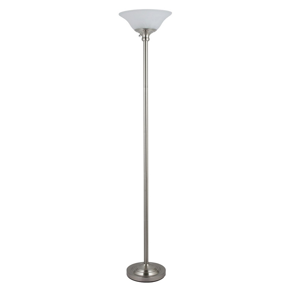 Threshold Torch Floor Lamp With Glass Shade Silver inside measurements 1000 X 1000