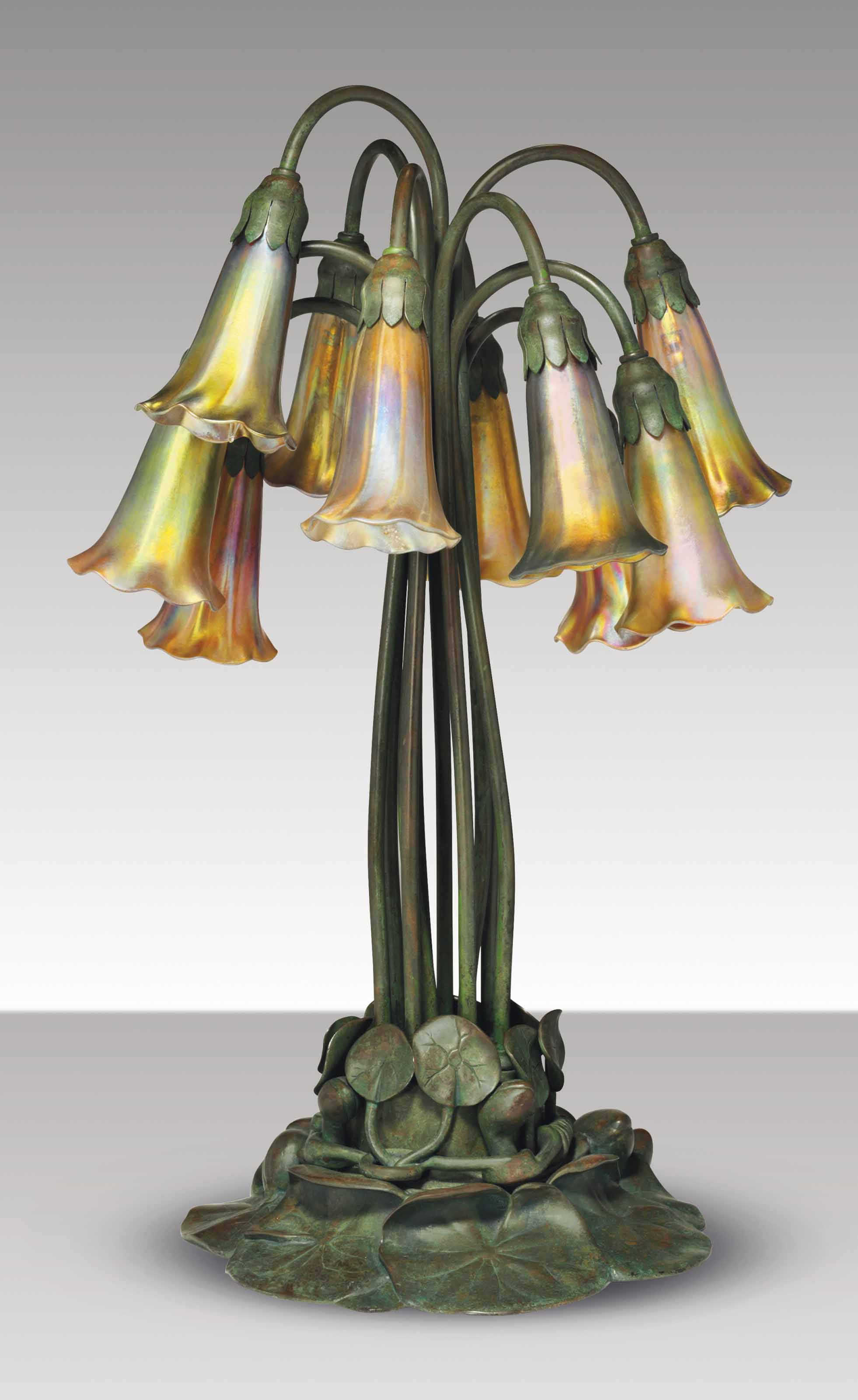 Tiffany Studios A Ten Light Lily Table Lamp Circa 1910 inside measurements 1962 X 3200