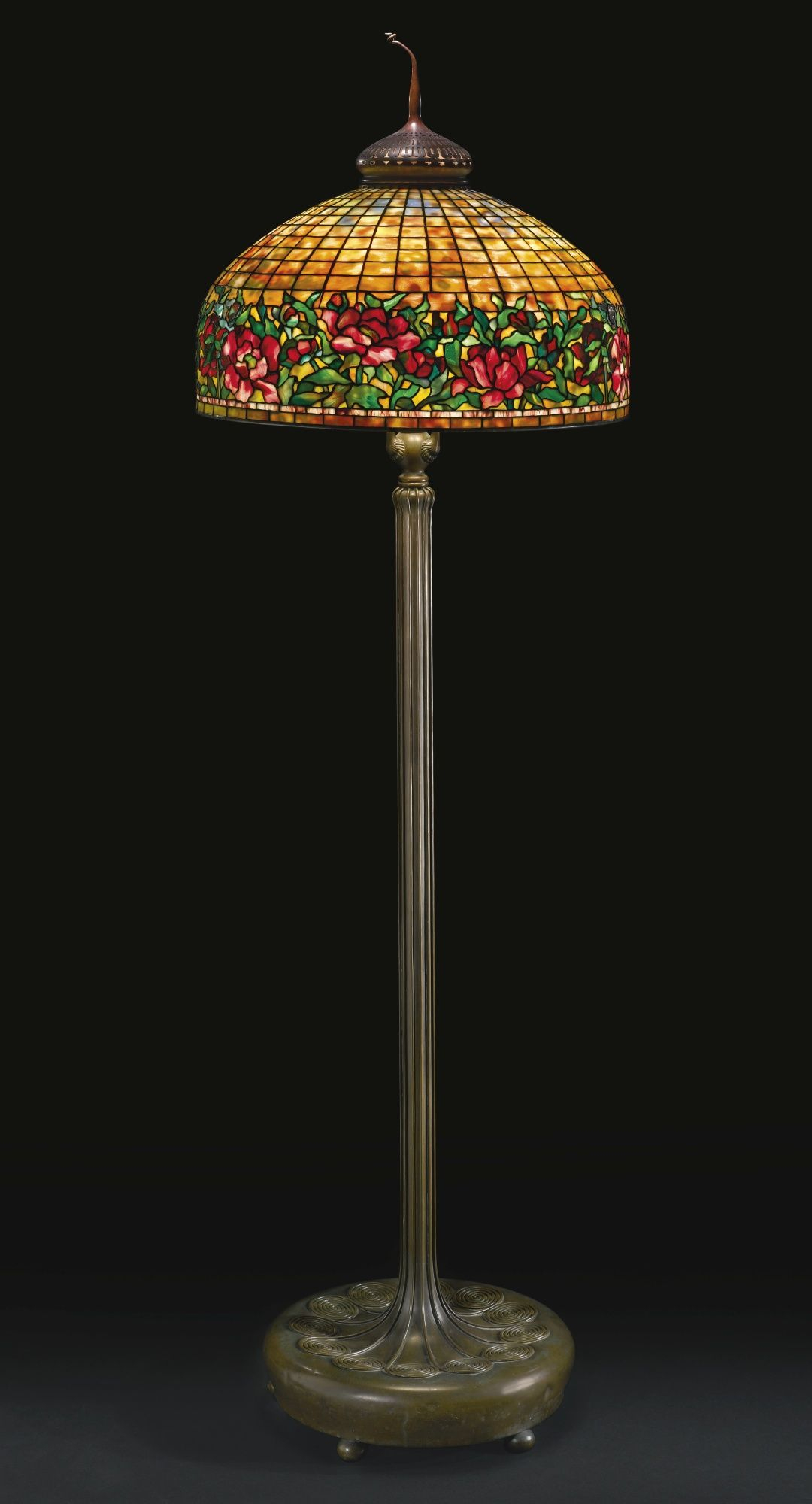 Tiffany Studios Peony Border Floor Lamp Circa 1910 with regard to measurements 1080 X 2000