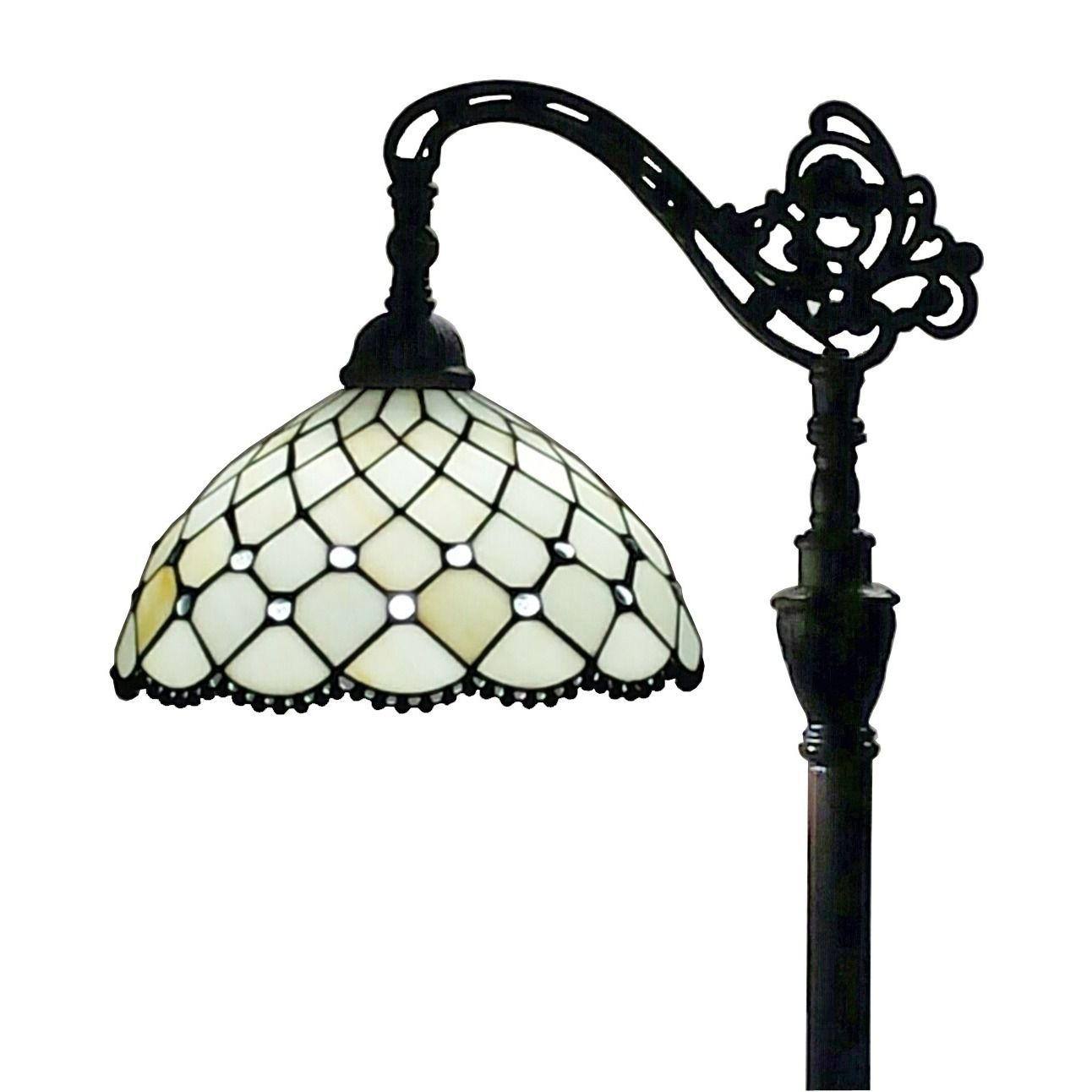 Tiffany Style Floor Lamp Jeweled Beaded Arched 62 Tall pertaining to dimensions 1292 X 1292