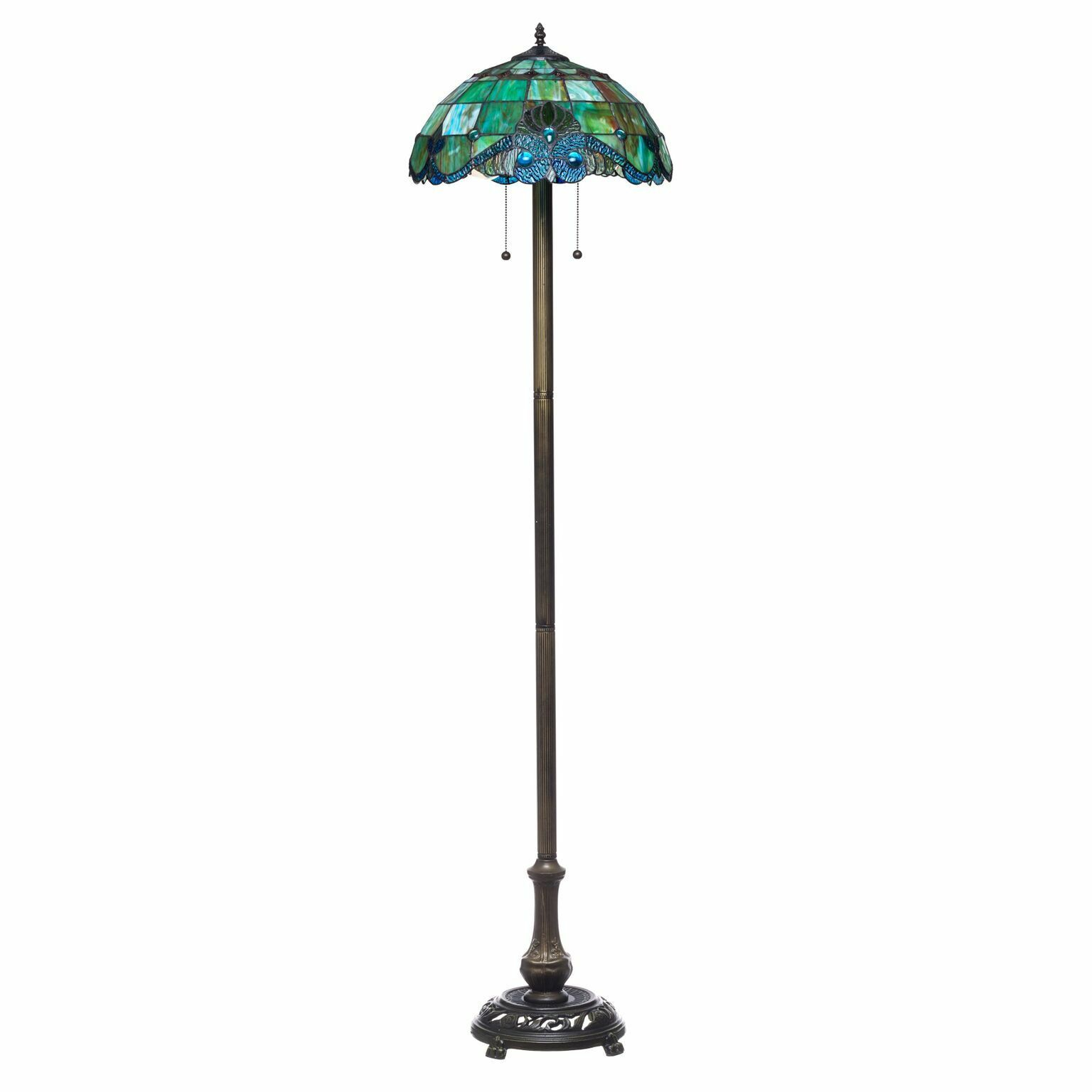 Tiffany Style Handcrafted Pearl Vintage Floor Lamp 18 Shade within measurements 1536 X 1536