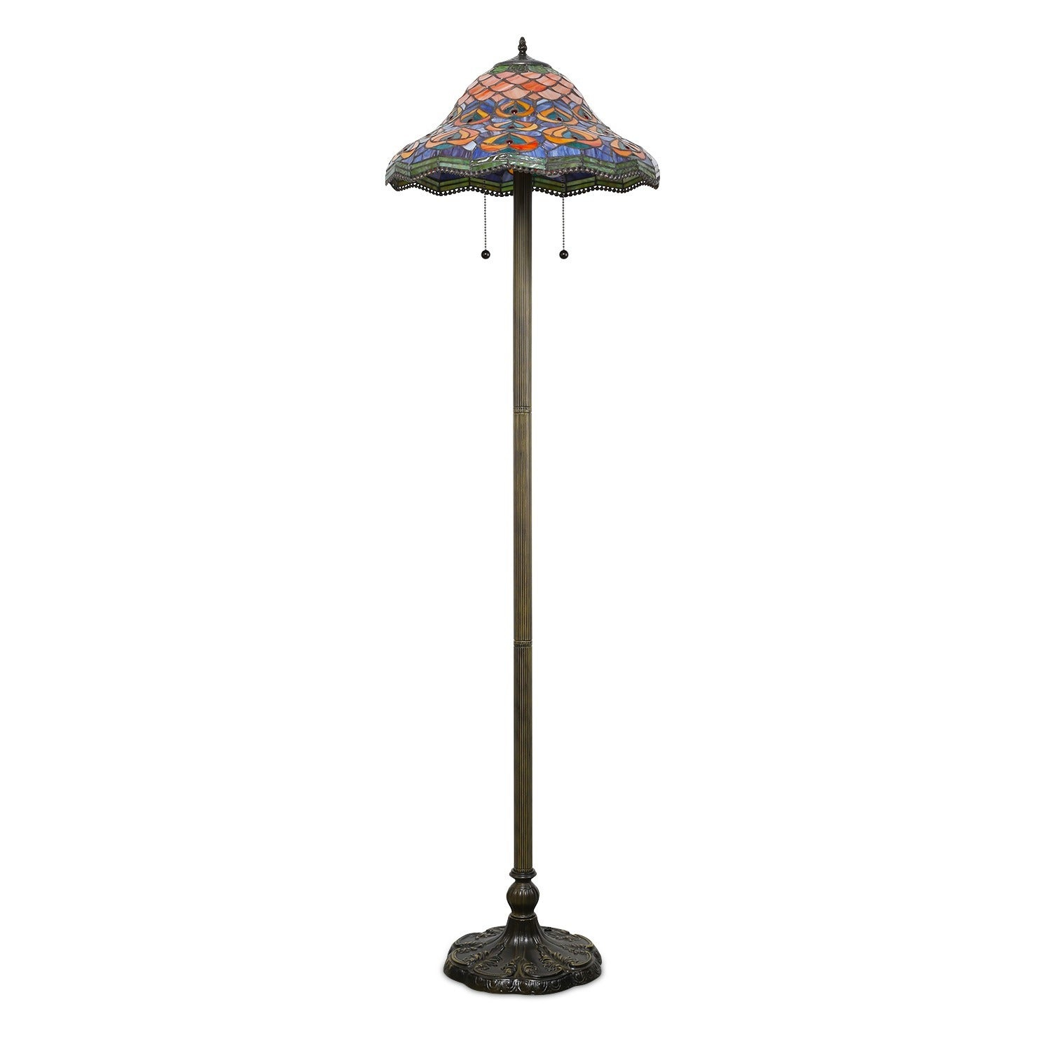 Tiffany Style Peacock Floor Lamp intended for size 1500 X 1500