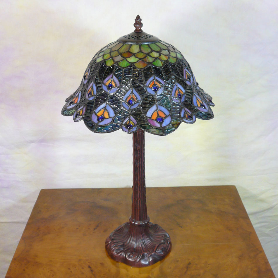 Tiffany Style Peacock Lamp Tiffany Lamps Bronze Statues regarding sizing 950 X 950