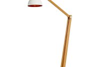 Timber Floor Lamp With White Metallic Shade within size 1200 X 1200