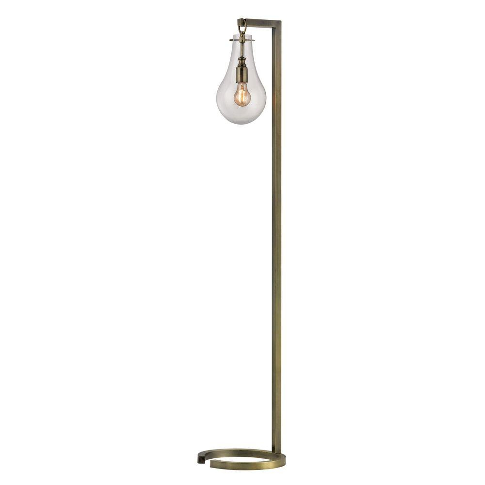 Titan Lighting 60 In Antique Brass Floor Lamp With Clear Glass Shade throughout size 1000 X 1000