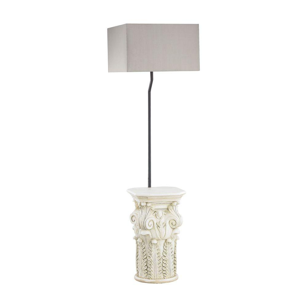Titan Lighting 62 In Patras Antique White Outdoor Floor Lamp With Taupe Shade regarding dimensions 1000 X 1000