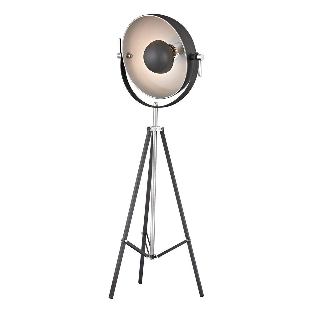Titan Lighting Backstage 61 In Matte Black And Polished Nickel Adjustable Floor Lamp for proportions 1000 X 1000