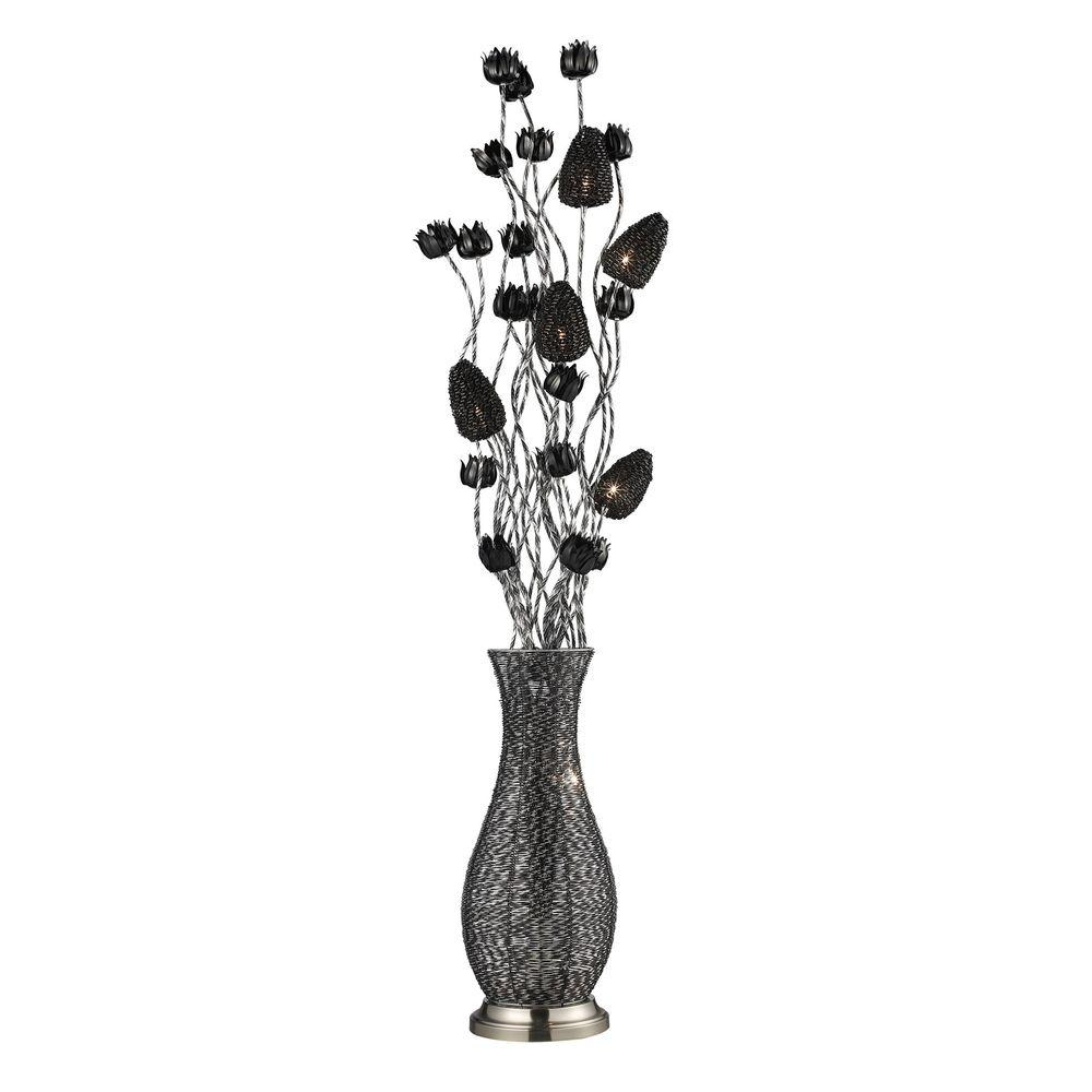 Titan Lighting Cyprus Grove 55 In Chrome And Black Floral Display Floor Lamp inside size 1000 X 1000