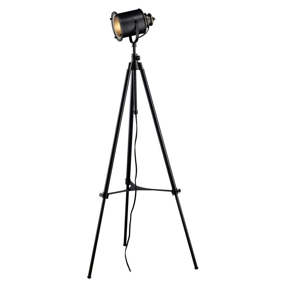 Titan Lighting Ethan 37 In Adjustable Tripod Floor Lamp In Restoration Black inside proportions 1000 X 1000