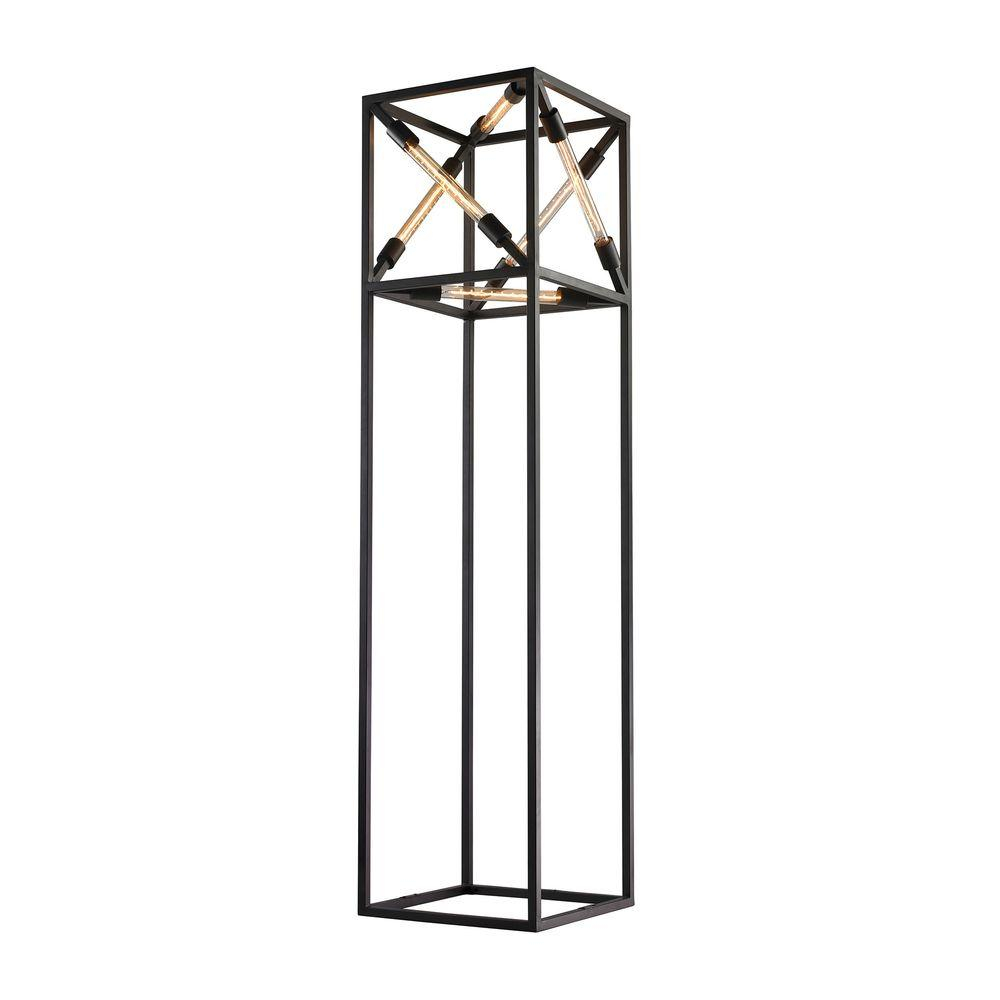 Titan Lighting Tube 66 In Black Box Floor Lamp intended for measurements 1000 X 1000