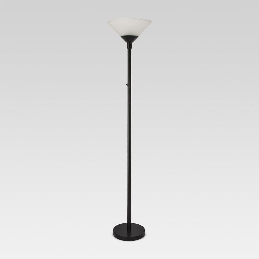 Torch Floor Lamp Black Includes Energy Efficient Light Bulb within measurements 1000 X 1000