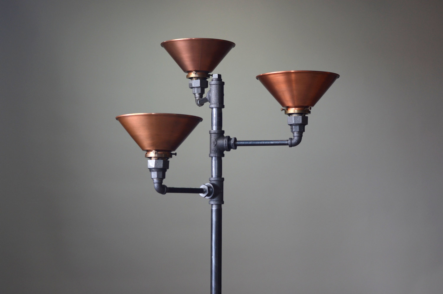 Torchiere Floor Lamp Copper Shade Industrial Pertaining To inside dimensions 1500 X 994