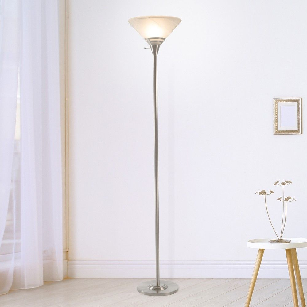 Torchiere Floor Lamp Medium Silver Includes Energy within proportions 1000 X 1000