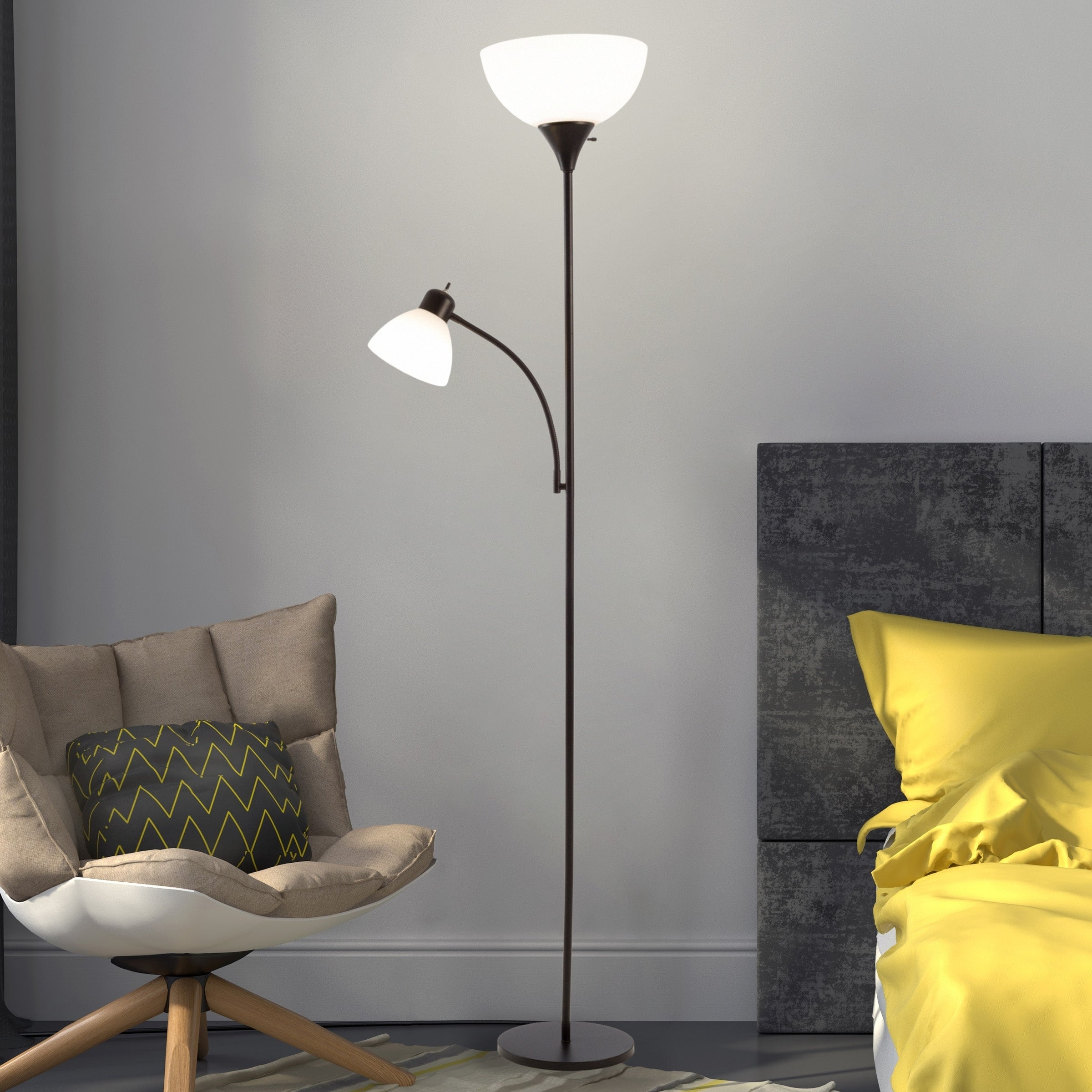 Torchiere Floor Lamp Reading Light Wh for dimensions 2400 X 2400
