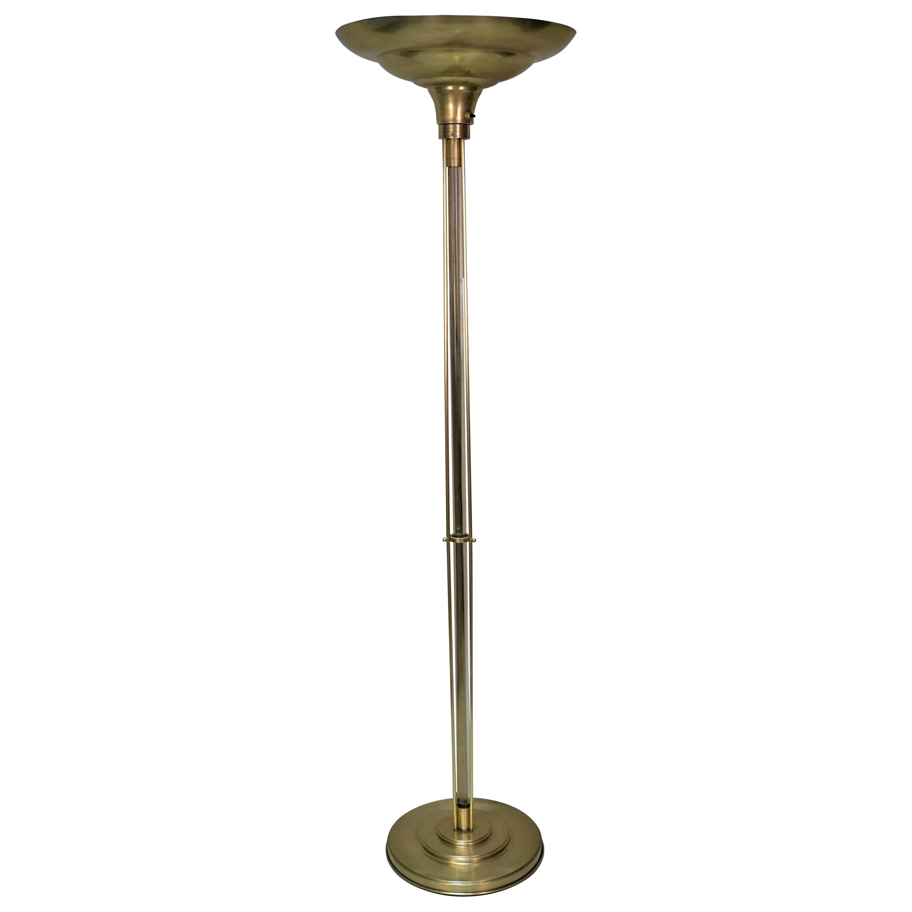 Torchiere Floor Lamps French Art Glass Rod And Bronze Lamp regarding proportions 3000 X 3000