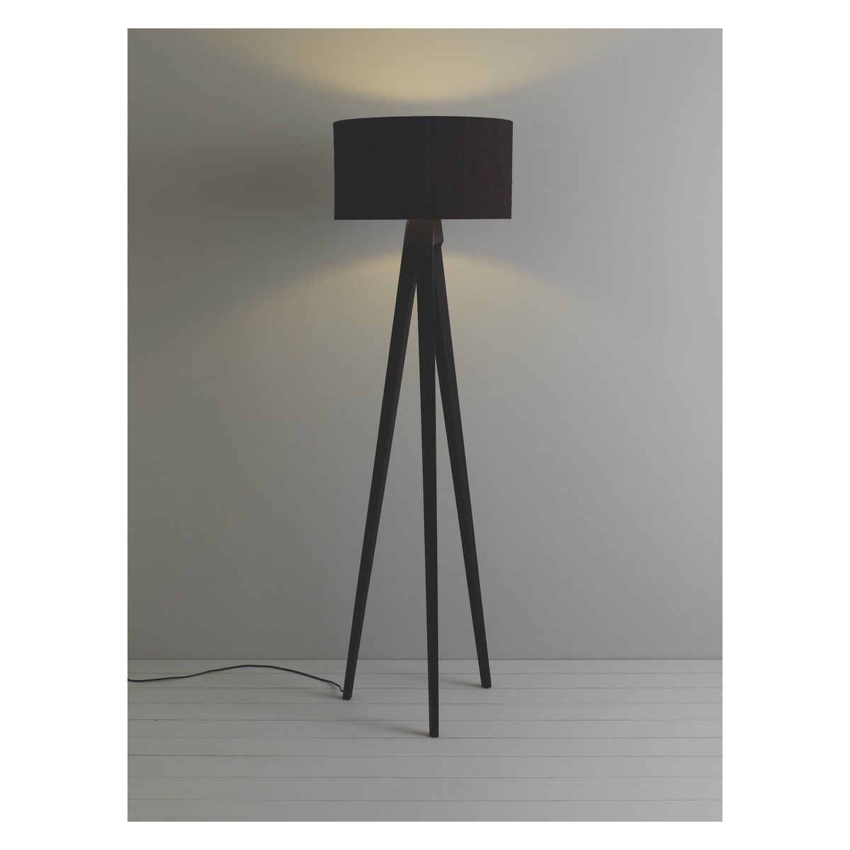 Tripod Black Wooden Floor Lamp With Black Shade Furniture regarding sizing 1200 X 1200