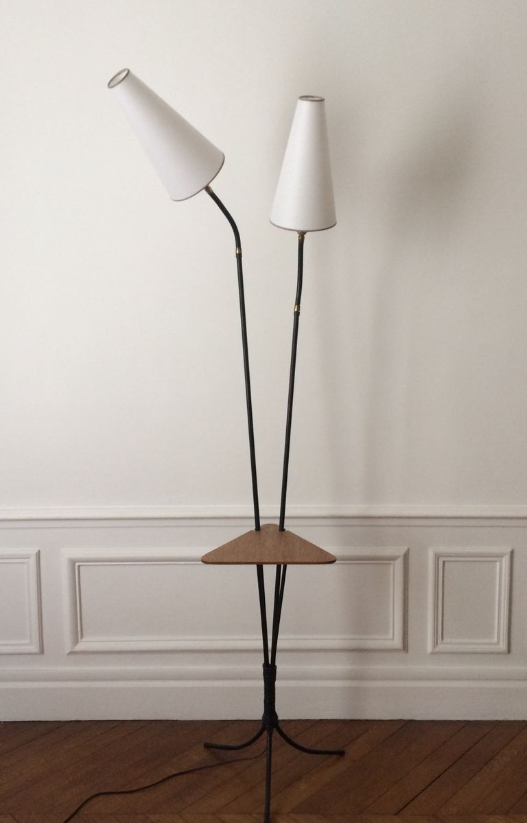 Tripod Floor Lamp With Small Table 1950s with measurements 768 X 1200