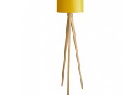 Tripod Oak Wooden Floor Lamp With Yellow Velvet Shade throughout proportions 1200 X 925