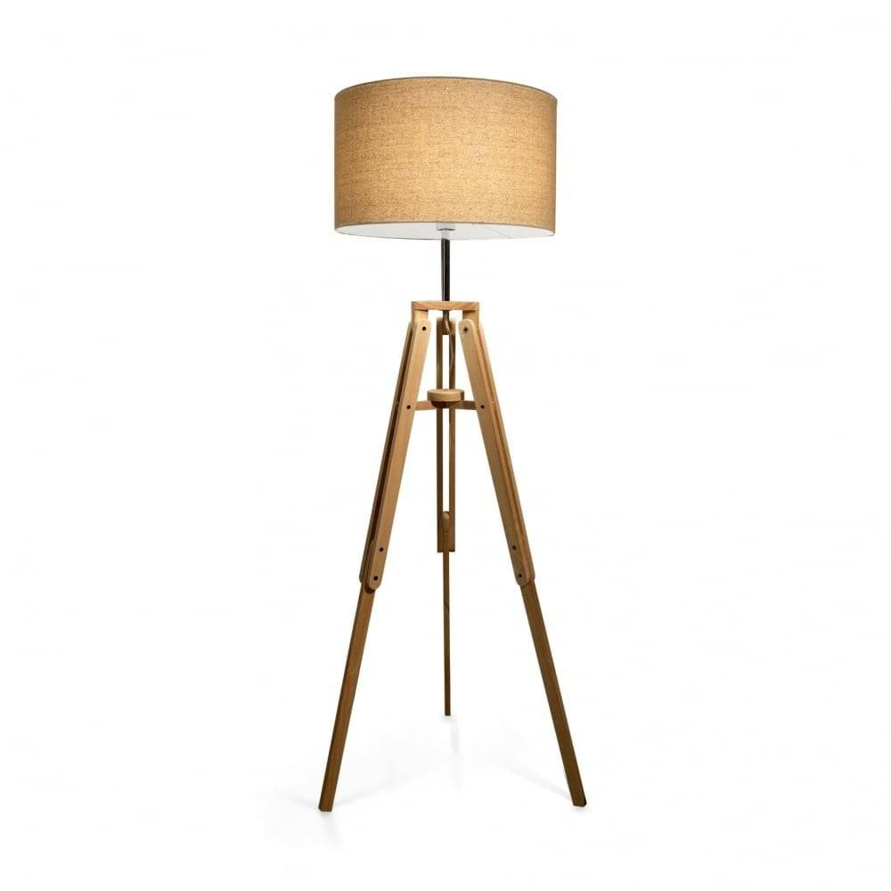 Tripod Wooden Floor Lamp Drum Lamps Wood Target For Living inside proportions 1000 X 1000