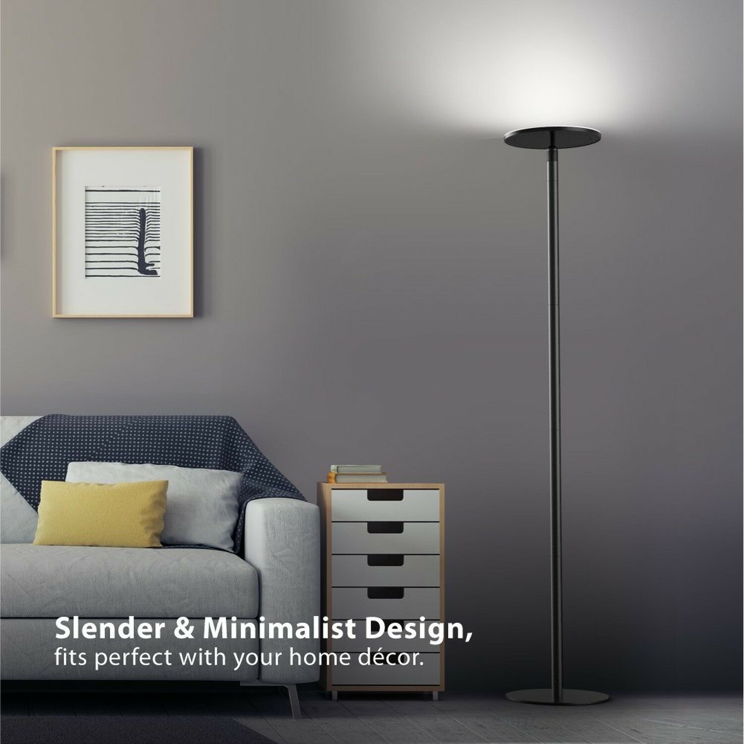 Trond Halo X Led Torchiere Floor Lamp Dimmable 30w 5500k with proportions 1501 X 1500