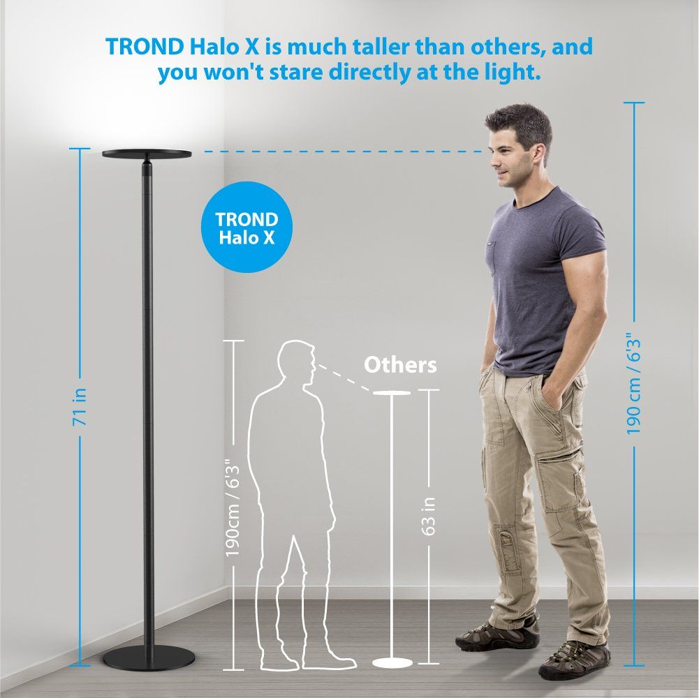 Trond Led Torchiere Floor Lamp Dimmable 30w 5500k Natural for sizing 1001 X 1000