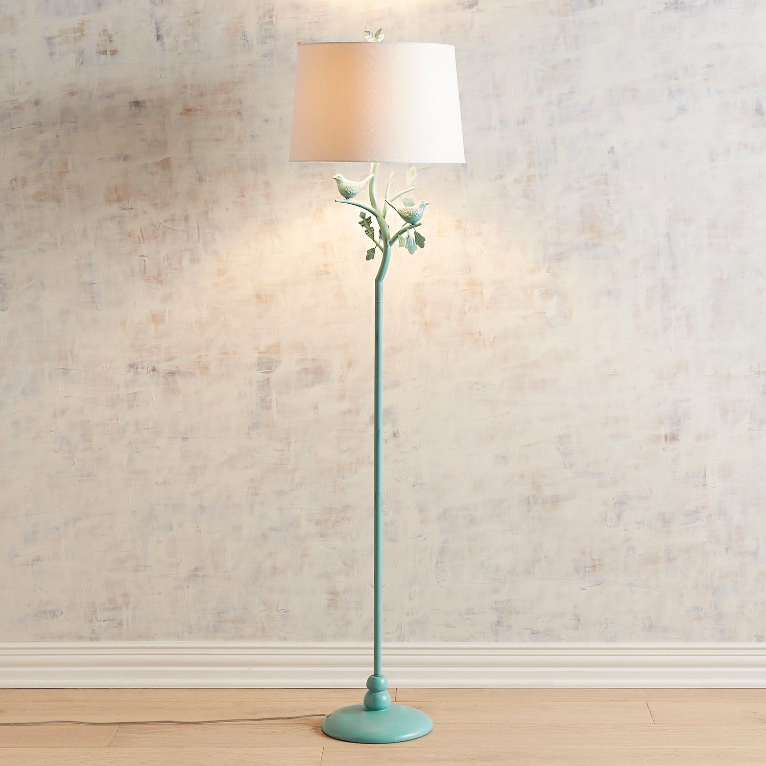 Turquoise Antiqued Bird Floor Lamp Shab Chic Floor Lamp with measurements 1500 X 1500