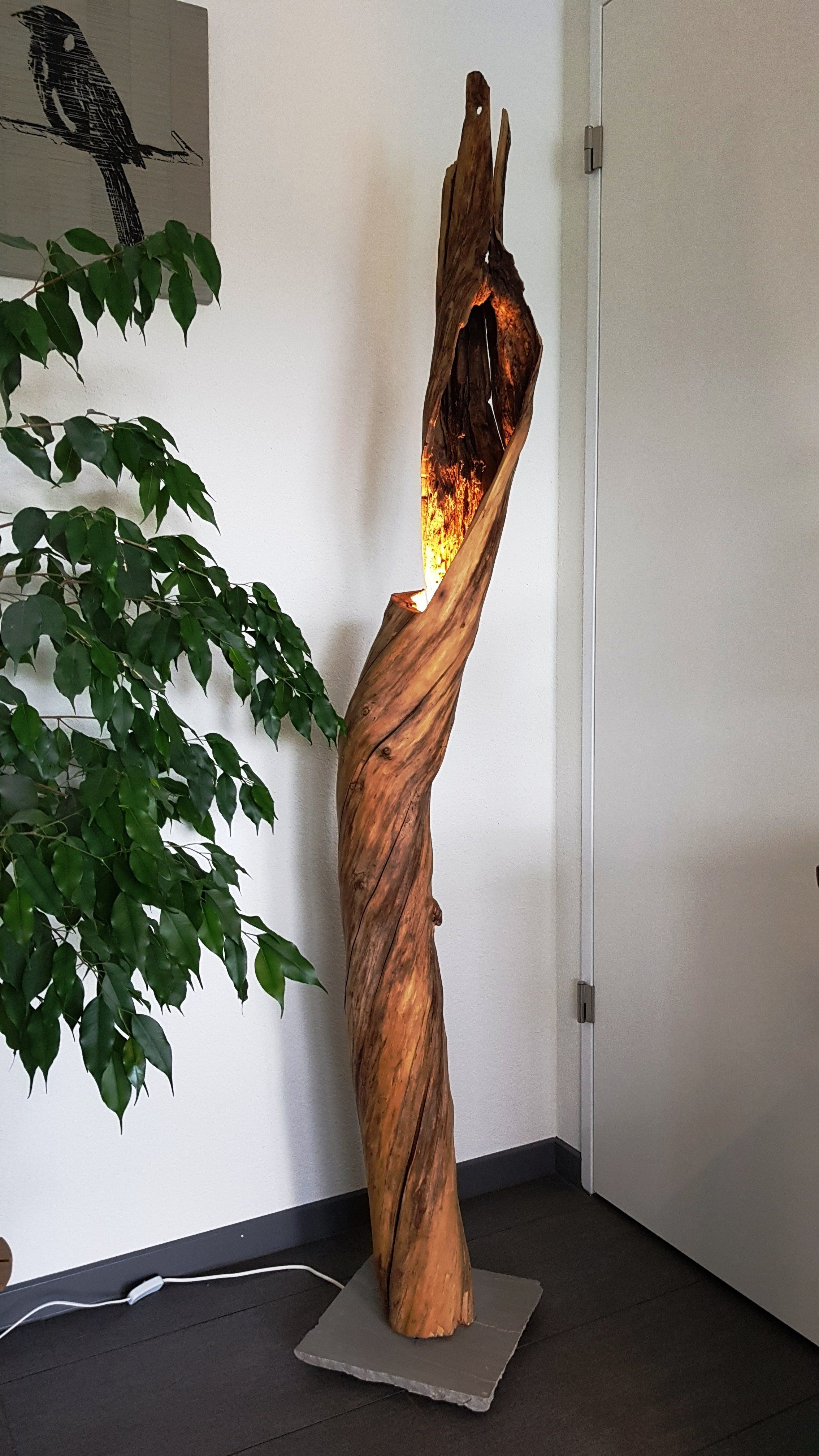 Twisting Tree Trunk Turned Into A Floor Lamp Schwemmholz intended for size 2268 X 4032