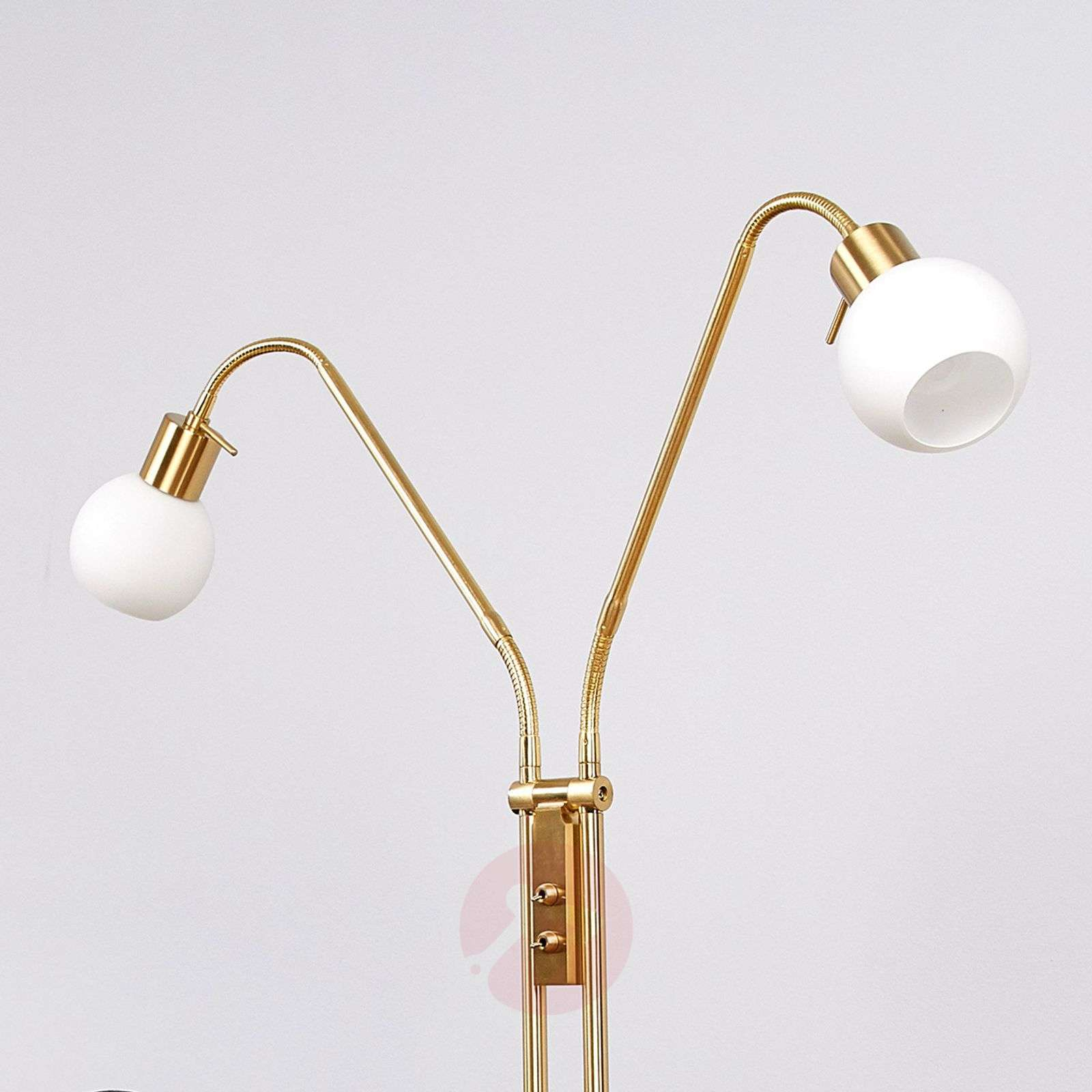 Two Bulb Led Floor Lamp Elaina Brass with sizing 1600 X 1600