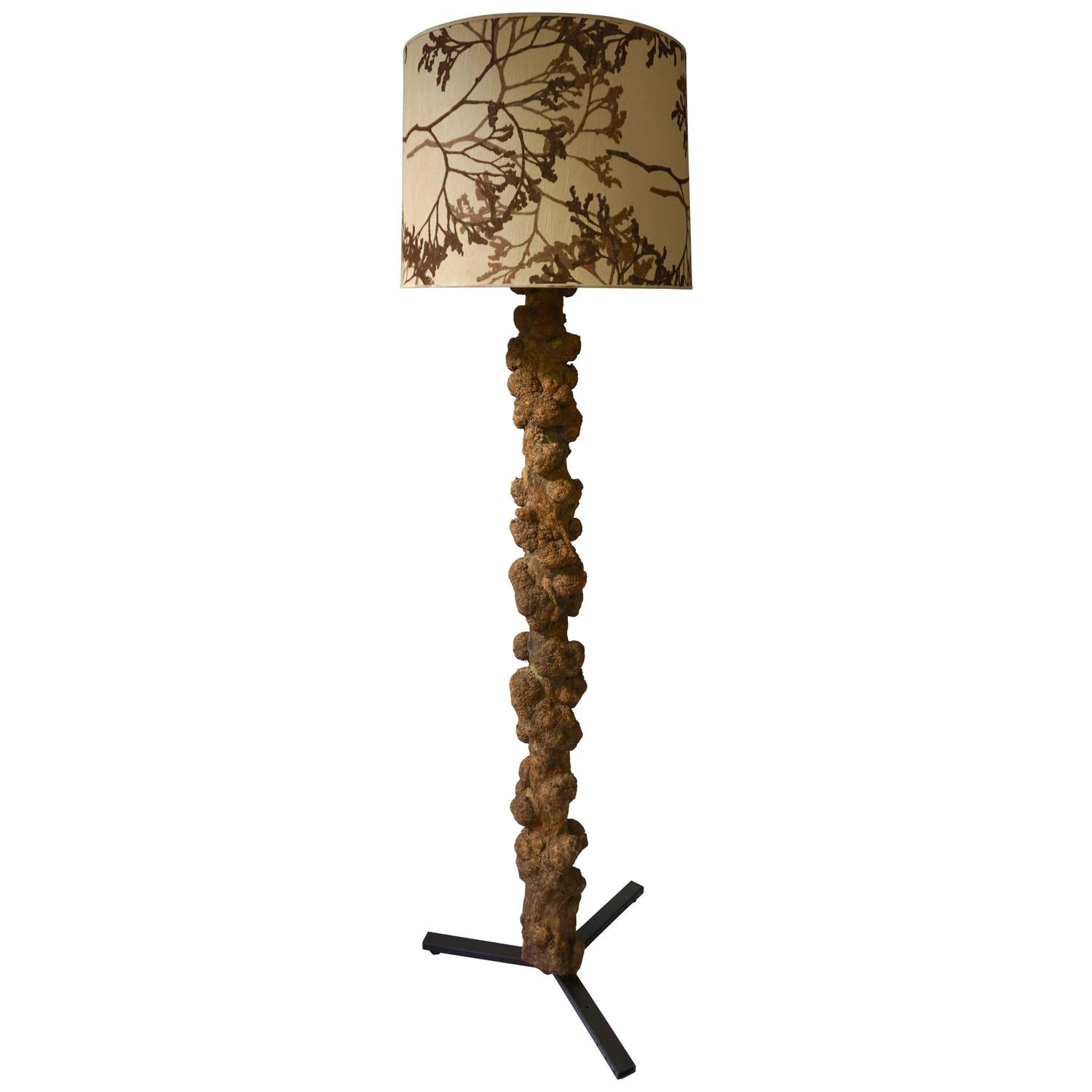 Unique And Highly Decorative Congolese Hardwood Tree Trunk Floor Lamp with regard to dimensions 1500 X 1500