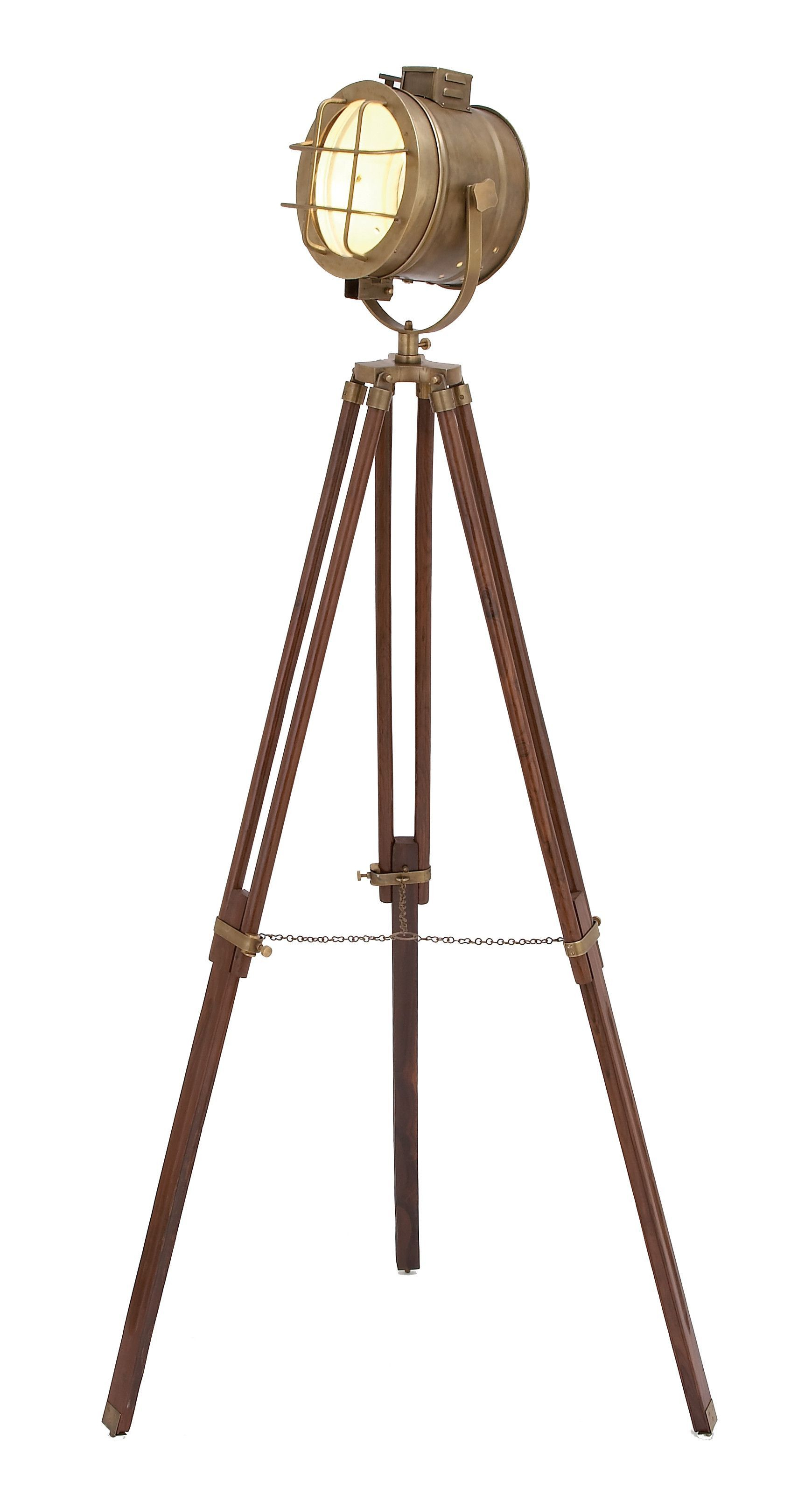 Unique Lamps Brass Wood Studio Light Tripod Lamp in proportions 1740 X 3188