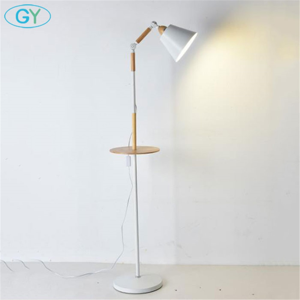 Us 1260 Nordic Wooden Floor Lamps E27 Black White Stand Light Living Room Bedside Piano Reading Lamp Modern Decorative Lighting In Floor Lamps From pertaining to measurements 1000 X 1000