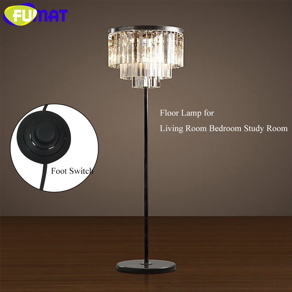 Us 35522 30 Offfumat Floor Lamp K9 Crystal Modern Floor Lights Lustre Foot Switch Lamp For Living Room Bedroom Study Led Light Height 63 Inch In with regard to dimensions 1000 X 1000
