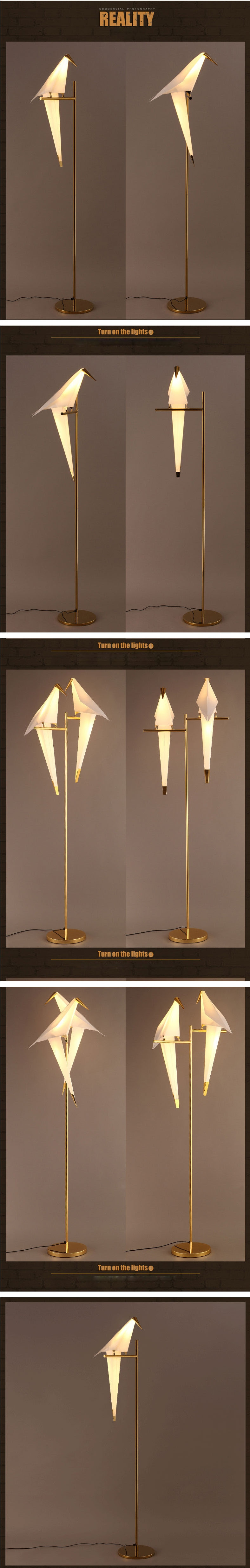 Us 8392 26 Offart Deco Bird Paper Floor Lamp Bedroom Studio Living Room Lamp Stand Origami Light Study Bedside Reading Table Gold Floor Lamp In in dimensions 788 X 4946