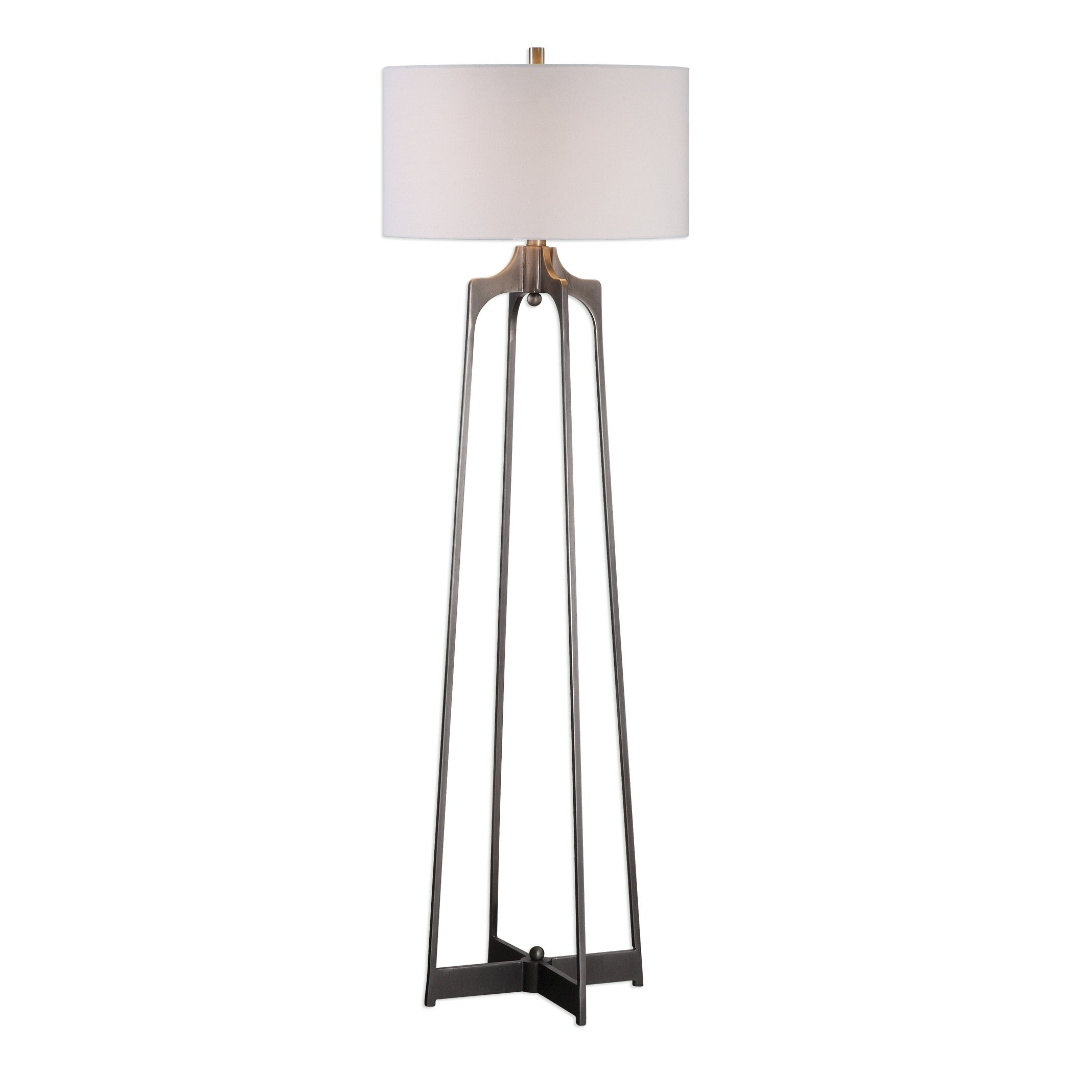 Uttermost Adrian Plated Aged Gun Metal 1 Light Floor Lamp for size 2100 X 2100