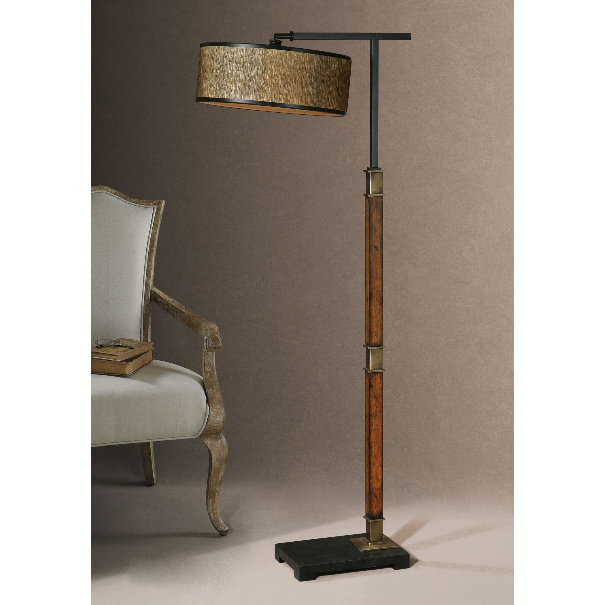 Uttermost Allendale Metal Fabric Wood Floor Lamp for size 2100 X 2100