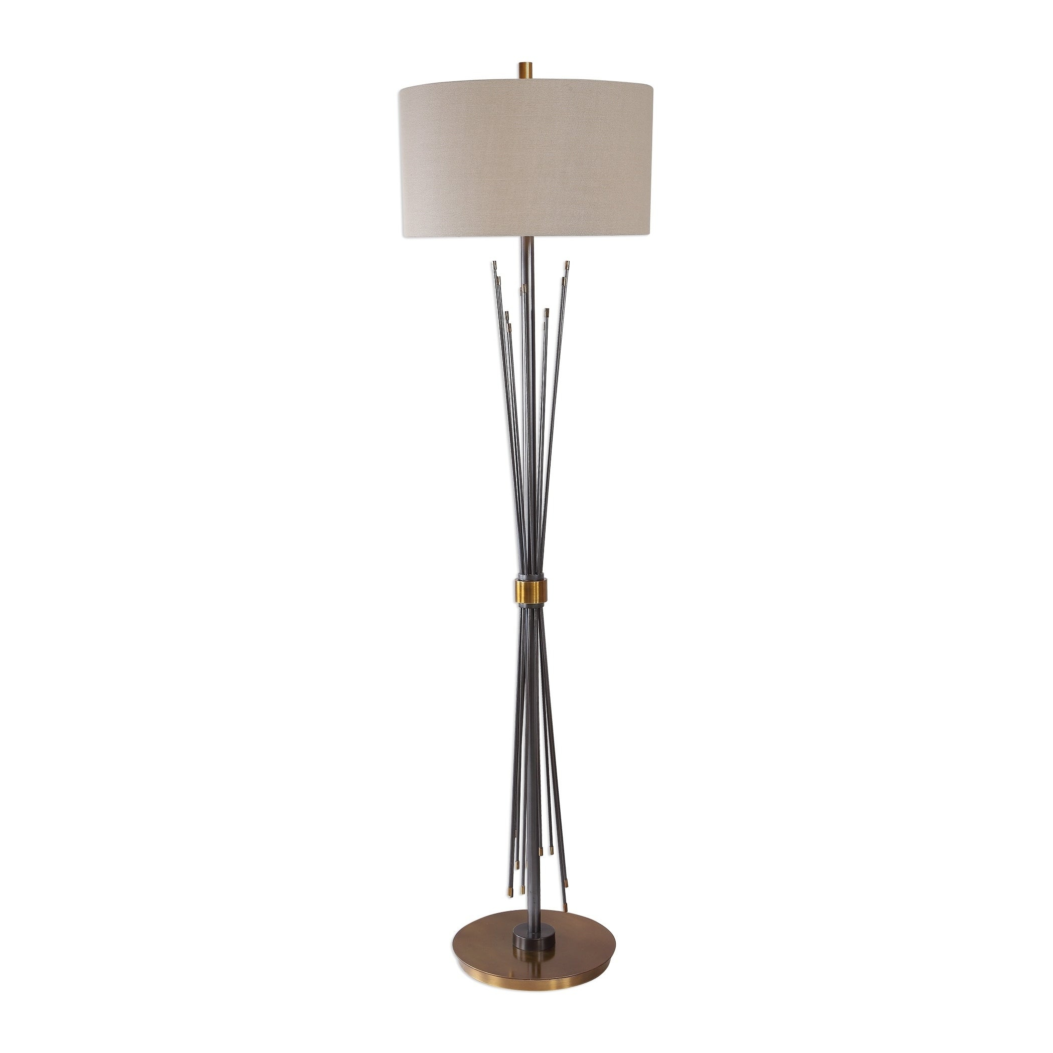 Uttermost Poloma Black Steel Rods Floor Lamp pertaining to size 2100 X 2100