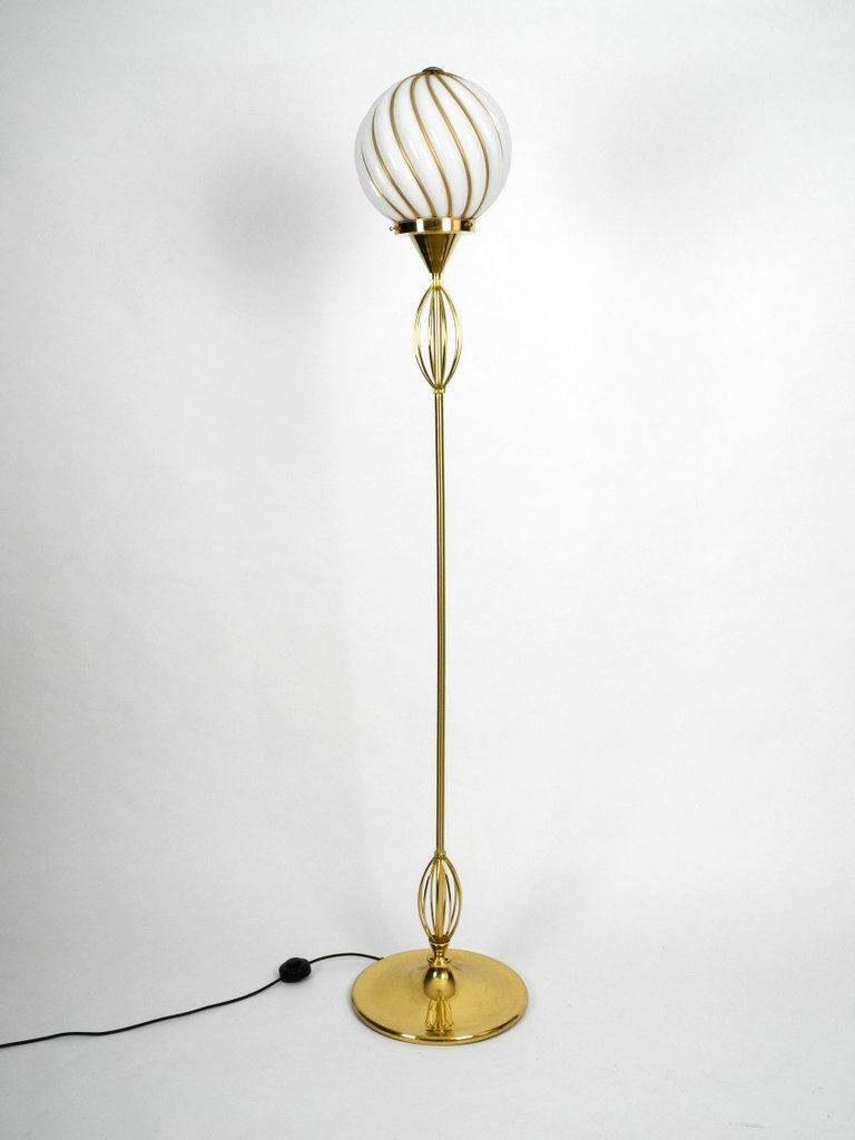 Veart Floor Lamp 1980s Xl Handcrafted Brass Plated Glass in proportions 768 X 1024