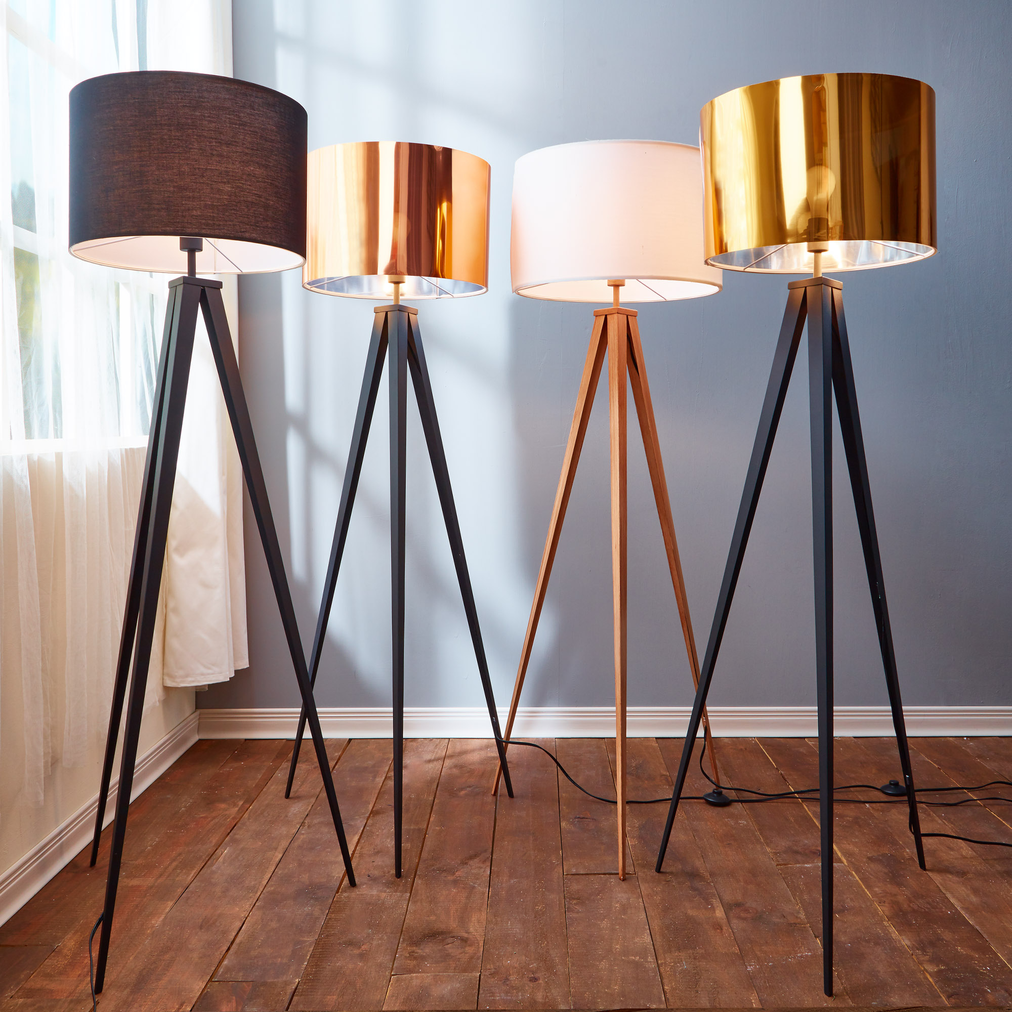Versanora 6023 Romanza Tripod Floor Lamp With Black Shade for proportions 2000 X 2000