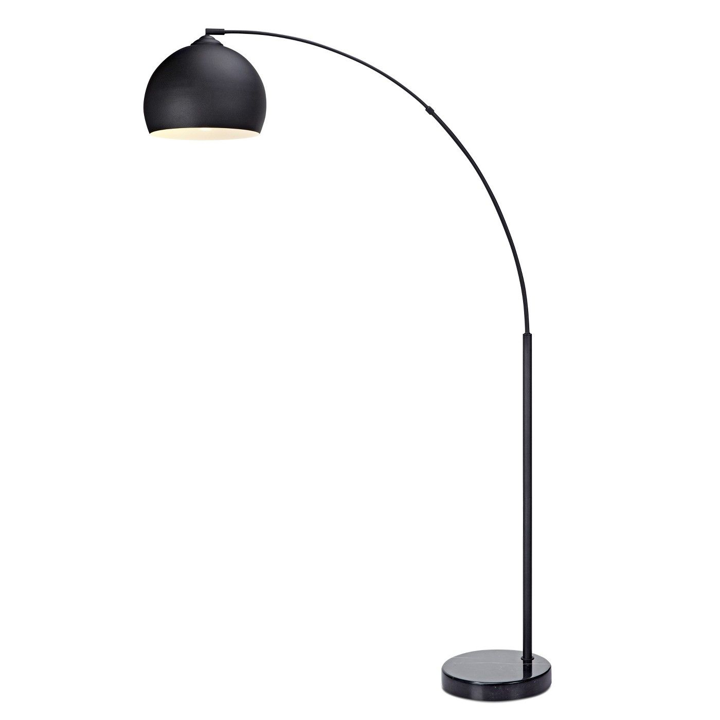 Versanora Arquer Arc Floor Lamp With Black Shade And Black with measurements 1400 X 1400