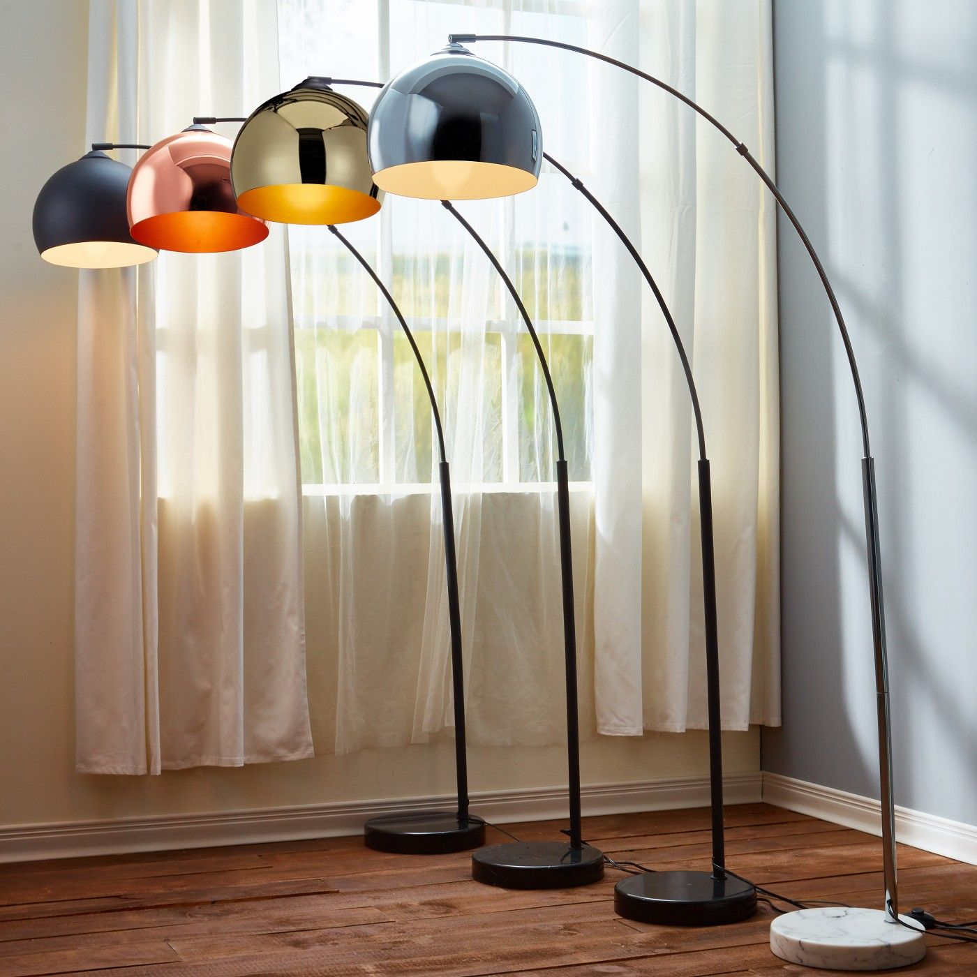 Versanora Arquer Arc Floor Lamp With Chrome Finished Shade with size 1400 X 1400