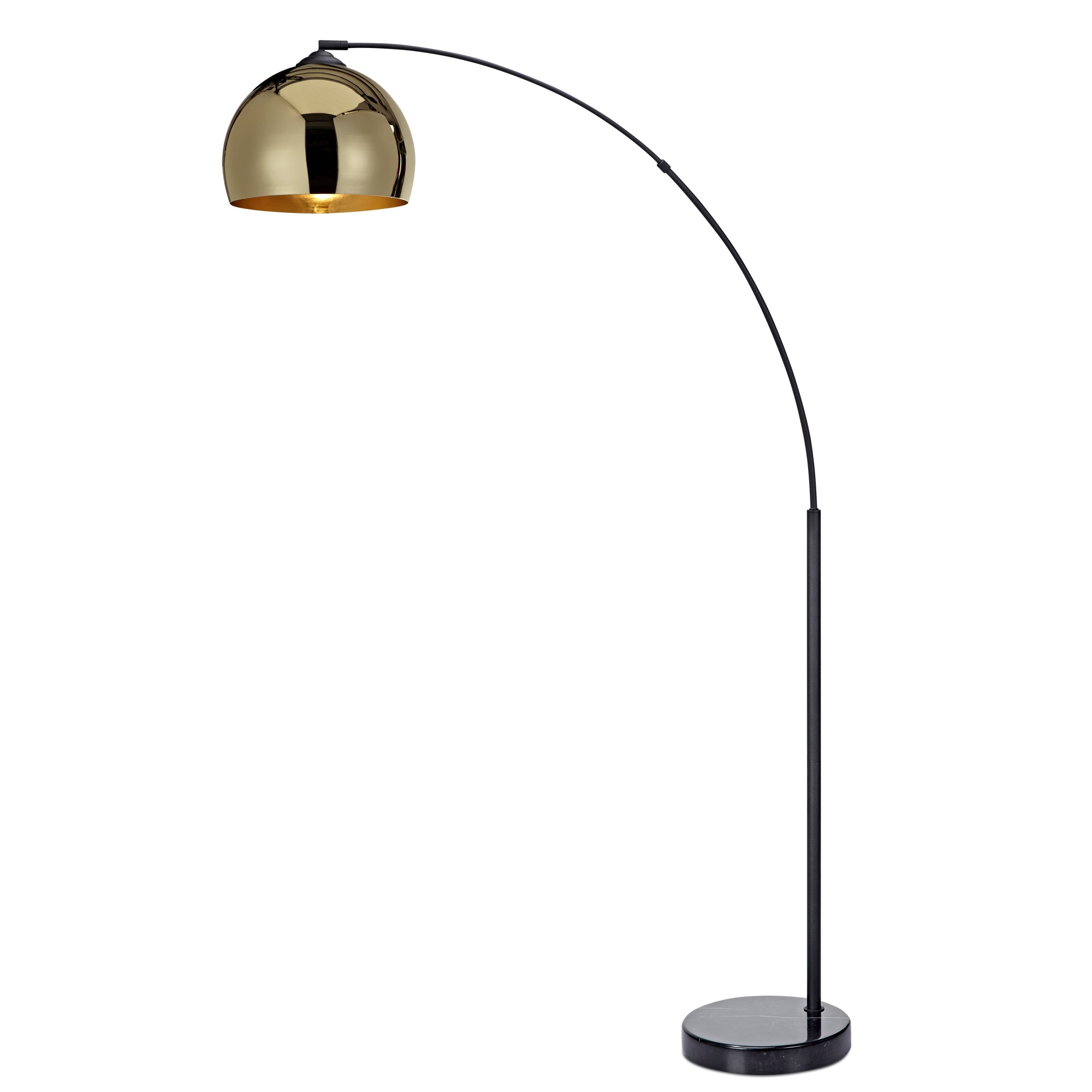 Versanora Arquer Arc Floor Lamp With Gold Shade And Black inside proportions 2000 X 2000